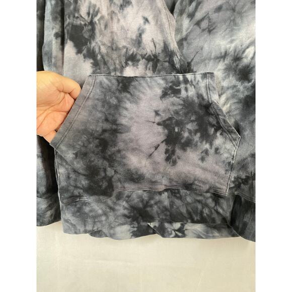 Balance Collection Lightweight Fitted Gray Tie Dye Sleeve Tie Dye Hoodie SMALL - Picture 3 of 6